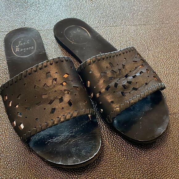 Jack Rogers black sandals slip on size 7 - Picture 1 of 5